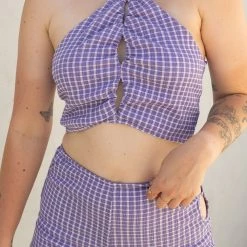 Nectar Clothing Never Know Checkered Crop Top New Arrivals