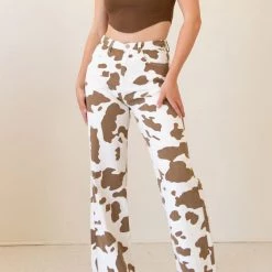 Nectar Clothing Happy Goodbye Cow Print Jeans Featured