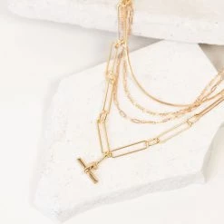 Nectar Clothing Accessories Triple Layer Chain Necklace