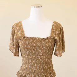 Millibon Look Out Floral Short Sleeve Top Tops