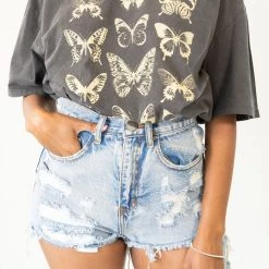 Signature 8 Featured Empty Space Distressed Denim Shorts