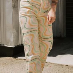 Nectar Clothing Happy Hour Swirl Print Jeans New Arrivals