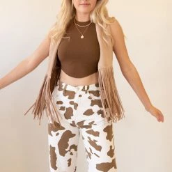 Nectar Clothing Happy Goodbye Cow Print Jeans Featured