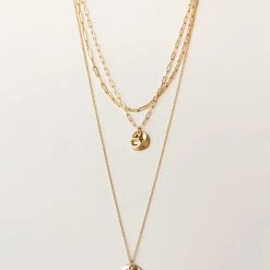 Joia Coin Triple Layer Chain Necklace Accessories