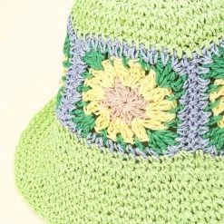 Nectar Clothing Flower Square Straw Bucket Hat