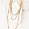 Joia Triple Layered Chain Necklace
