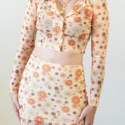Nectar Clothing All Day Sheer Floral Mini Skirt Featured