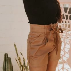 Promesa Featured Can't Speak Faux Leather Shorts