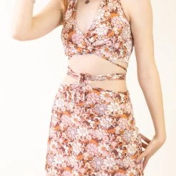 Cotton Candy Featured New Dawn Satin Floral Mini Skirt