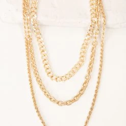 Joia Triple Layer Chain Necklace