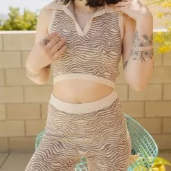 Shine Brighter Knit Crop Top By For Good Featured