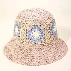 Nectar Clothing Flower Square Straw Bucket Hat