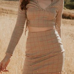 Blue Blush Lasting Love Plaid Mini Skirt