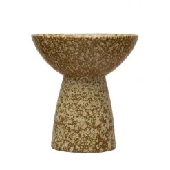 Creative Co-op Stoneware Dish On Pedestal Home + Lifestyle