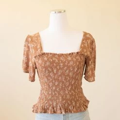 Millibon Look Out Floral Short Sleeve Top Tops