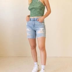 Nectar Clothing Sweet Life Mid-Thigh Denim Shorts