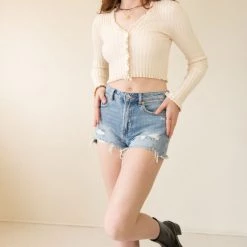 Signature 8 Featured Live Today Distressed Denim Shorts