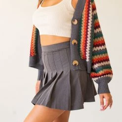 Cotton Candy Featured So Close Pleated Mini Skirt