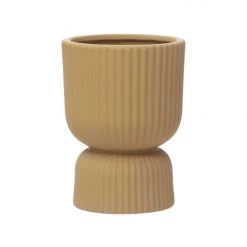 Bloomingville Home + Lifestyle Stoneware Pleated Footed Planter