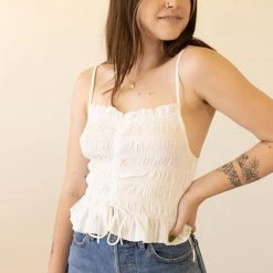 Cotton Candy Tops Unpredictable Smocked Crop Top