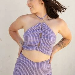 Nectar Clothing Never Know Checkered Crop Top New Arrivals