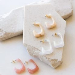 Fame Acetate Square Hoop Earrings Accessories
