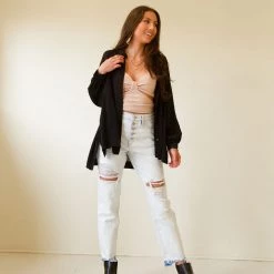 Nectar Denim The Lilia Distressed Button Up Mom Jeans By Nectar Premium Denim