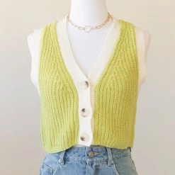 Dreamers Featured Wide Eyes Knit Vest