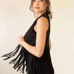 About Us Fringe Suede Vest By For Good