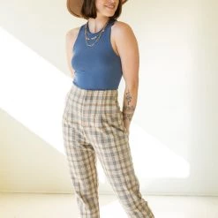Lush Featured Endearing Cropped Plaid Pants