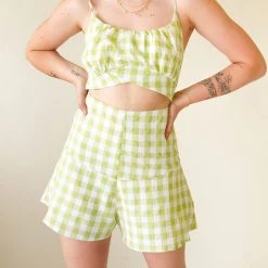 Papermoon Featured Treat Myself Plaid Romper