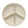 Creative Co-op Home + Lifestyle Stoneware Peace Sign Divided Dish