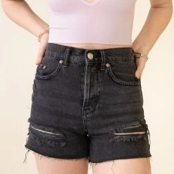 High Rise Distressed Denim Shorts By BDG