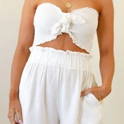 Nectar Clothing New Arrivals Sun Seeking Smocked Crop Top