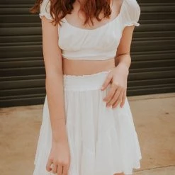 Papermoon Let's Go Smocked Crop Top