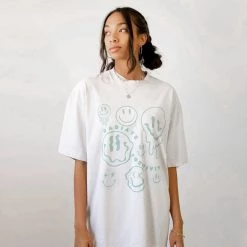 Bacon Lettuce Tomato Radiate Positivity Smiley Face Graphic Tee