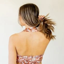 Cotton Candy New Dawn Satin Floral Crop Top