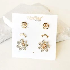 Anarchy Street Accessories Smiley Face Earring Set