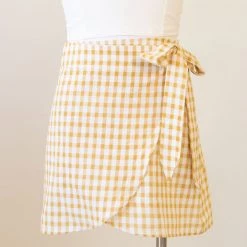 Edit By Nine Little Longer Gingham Mini Skirt