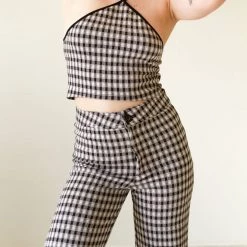 Miss Love Get Together Plaid Knit Top