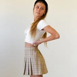 Cotton Candy Featured Love Again Plaid Mini Skirt