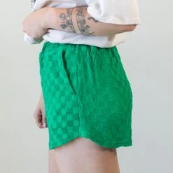 Nectar Clothing Oceans Away Chekered Terry Cloth Shorts