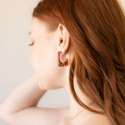 Fame Acetate Square Hoop Earrings Accessories