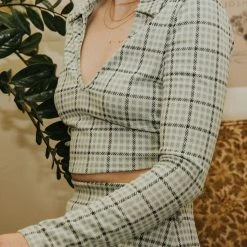 Blue Blush Lasting Love Plaid Mini Skirt