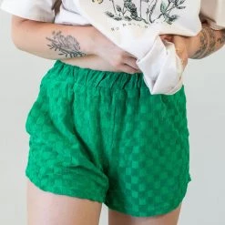 Nectar Clothing Oceans Away Chekered Terry Cloth Shorts