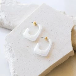 Fame Acetate Square Hoop Earrings Accessories