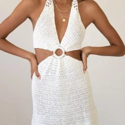 Nectar Clothing No Way Crochet Halter Dress Featured