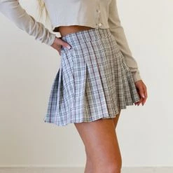 Cotton Candy Featured Love Again Plaid Mini Skirt