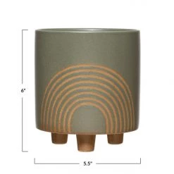 Bloomingville Rainbow Design Footed Stoneware Planter Home + Lifestyle