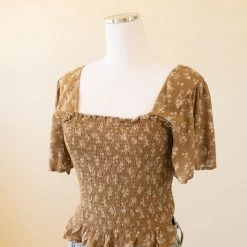 Millibon Look Out Floral Short Sleeve Top Tops